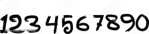 Handwritten digits on white background
