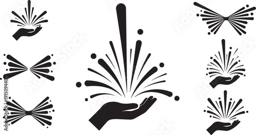 Hands Releasing Creative Energy and Inspiration into the Air