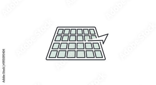 Solar panel with an arrow icon representing energy transfer and sustainable concept illustration