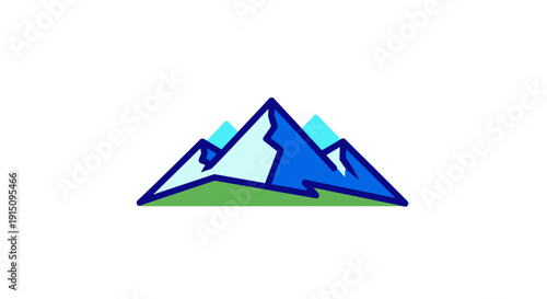 Stylized graphic mountain range icon with a simplistic aesthetic suitable for design