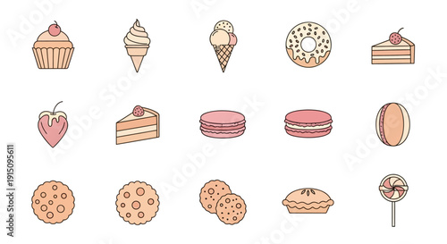 Sweet Treats Illustration: A Delightful Array of Desserts and Confections on Display