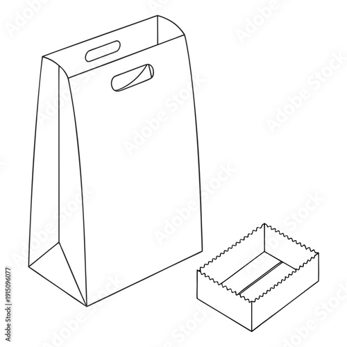 A paper bag and a cardboard insert
