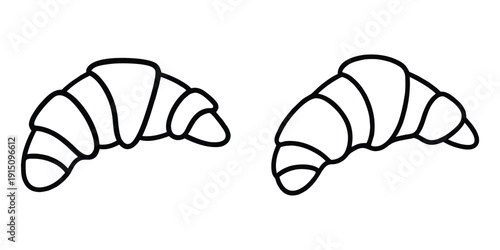 Croissant icon vector, French pastry bakery symbol, Croissant outline vector illustration