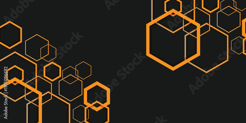 Abstract Gold hexagon shapes background 