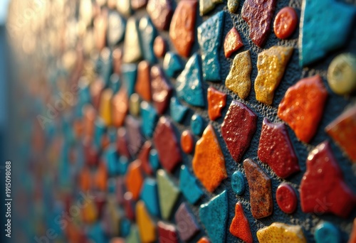 Vibrant Mosaic Art Colorful Small Pieces Abstract Formation Capturing Unique Compositions