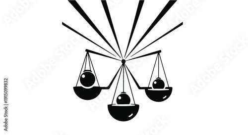 balance scales with balls abstract symbol