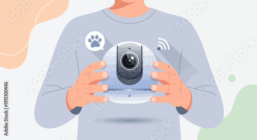Home security camera for monitoring pets and home with motion detection technology