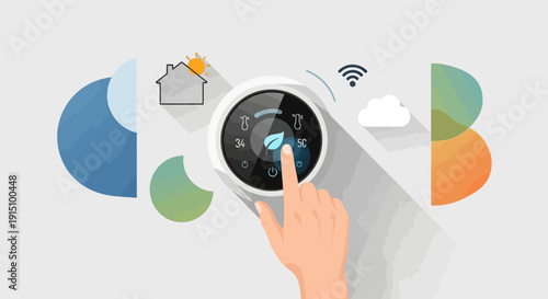 Smart Home Thermostat Control with a Finger Touch and Cloud Connectivity