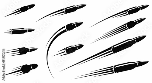 Bullet Motion Trails Silhouettes Collection projectile