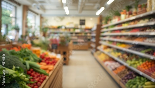 Wallpaper Mural Vibrant interior of an organic grocery store filled with fresh produce, natural light, wooden shelves, and diverse healthy options Torontodigital.ca