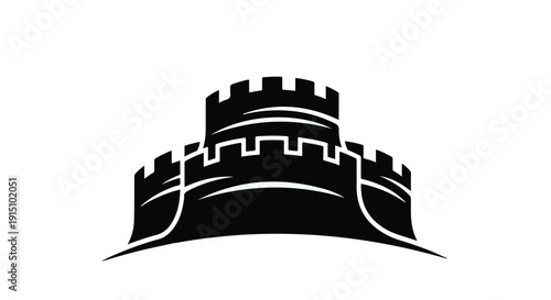 black castle tower silhouette icon