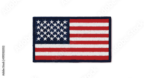 Vector American flag patch with red, white, and blue colors isolated on transparent background