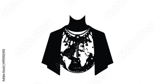 black and white illustration of t-shirt design