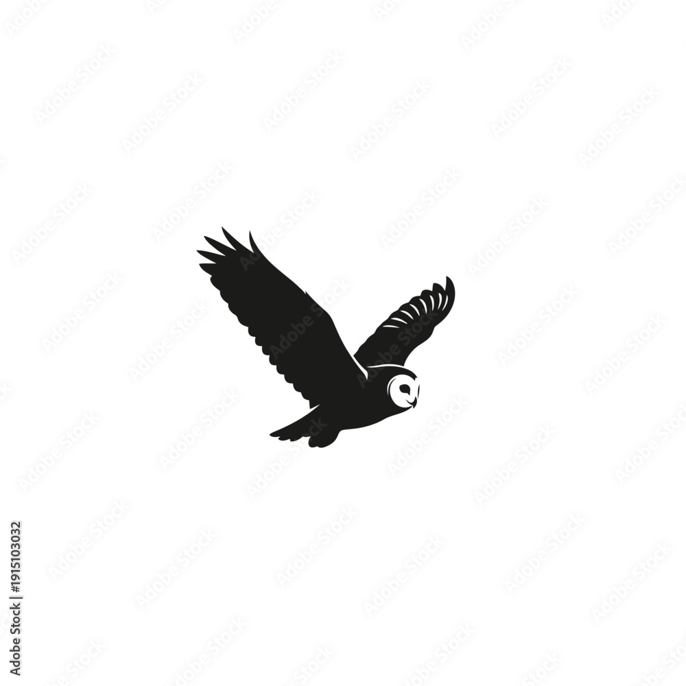 Obraz premium Majestic owl in flight with wings spread wide soaring