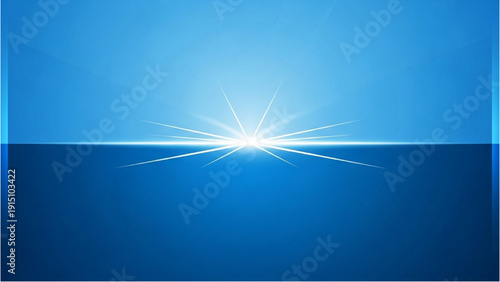 Sunburst over calm ocean waters with radiant light and serene atmosphere from aerial viewpoint