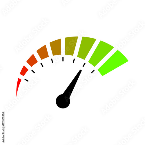 Red to Green Performance Gauge Meter Vector