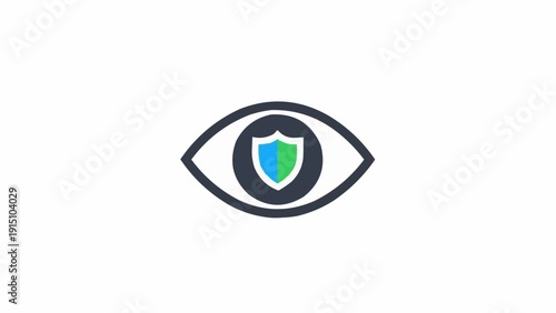 Tableau sur toile Eye with shield logo symbol.