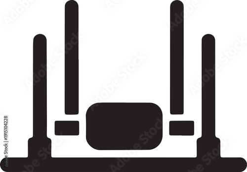 Abstract goal post equipment icon for sports field or ice hockey rink vector minimalist design