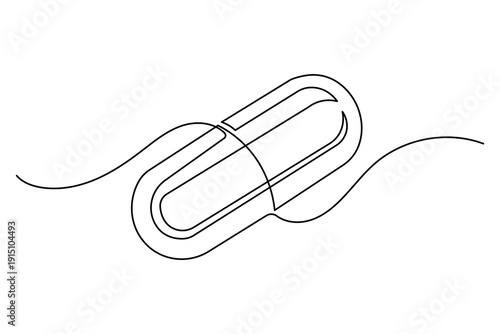 Healthcare tablets symbol continuous outline drawing simple style medical health element