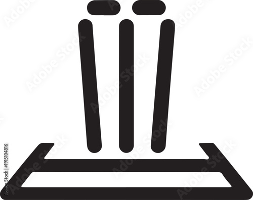 Cricket wickets vector icon flat design style with long shadow, simple icon, modern icon for web