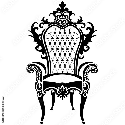 throne silhouette illustration for royalty, medieval, and luxury design