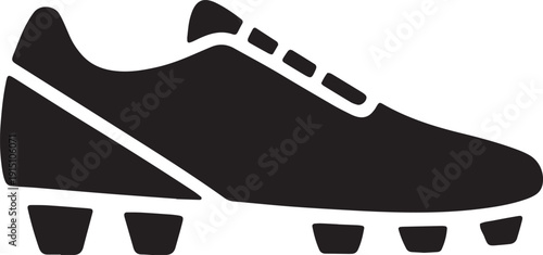 Soccer cleat icon with spikes for grass field grip showing professional athletic footwear style