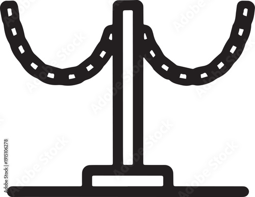 Stanchion with rope barrier for queue management, event access control