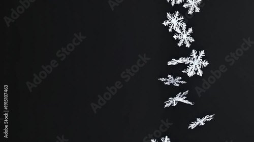 Wallpaper Mural Crystal Snowflakes Falling in High Definition Against Dark Winter Sky Torontodigital.ca