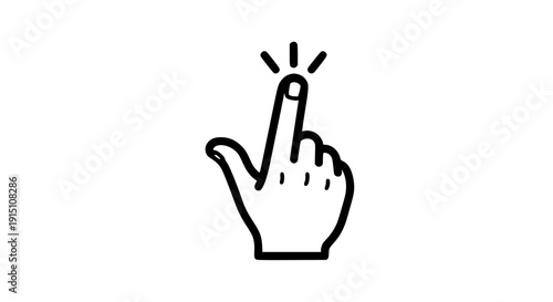 Hand Finger Snap Vector Icon – Thumb Click Gesture Symbol for Idea and Interaction