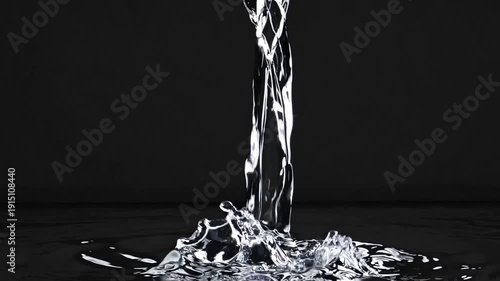 Wallpaper Mural Crystal Clear Water Stream Pouring in Slow Motion Against Black Background Torontodigital.ca