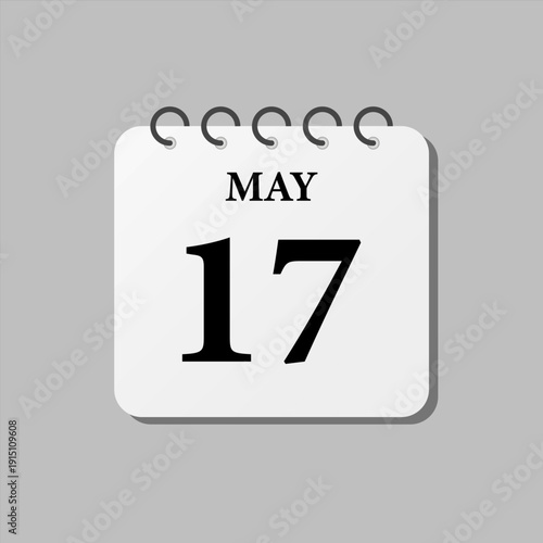 Icon page calendar day - 17 May