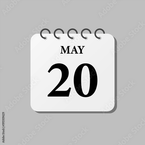 Icon page calendar day - 20 May