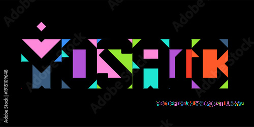 Color Font Logo Alphabet Vector Fun Letter Set Blocky Typography, Art Typographic Design for Title Text, Festive Typo Poster Headline, Type Fest Logotype, Colorful Geometric Fonts. Vector Typeface.