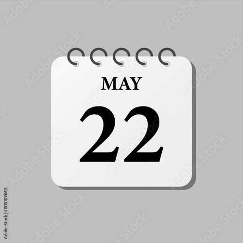 Icon page calendar day - 22 May