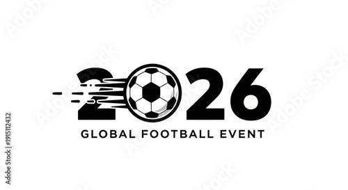 Global Football Event Logo Design Featuring Soccer Ball and Numbers 2026