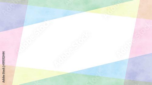 春色の水彩風直線フレーム