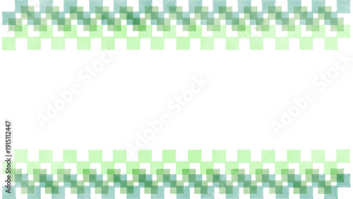 手描きのブロック風フレーム　グリーン