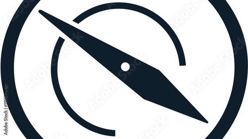 A dark compass illustration, showing the needle and the circular dial