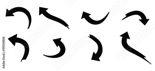 collection of various black arrow icons pointing