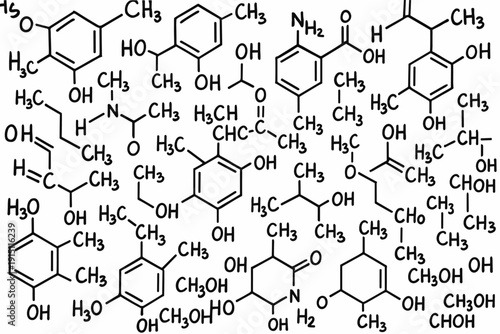 Complex Polyphenol Molecule Structure – Tannin or Gallotannin Ellagitannin Schematic