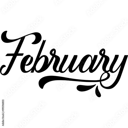 February calligraphy text 