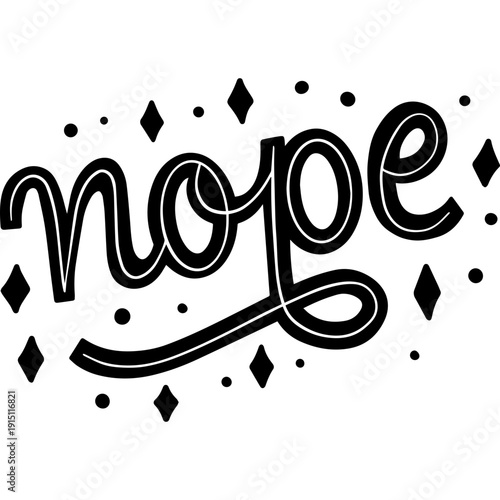 Nope calligraphy text 