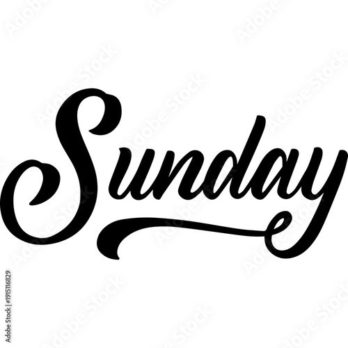 Sunday calligraphy text 