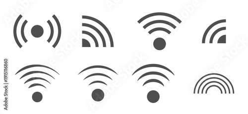  set of isolated icons on a theme wifi logo