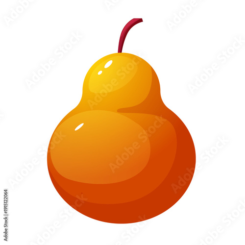 Ripe pear fruit illustration isolated on light background. fresh organic food icon in flat style for grocery, nutrition, farm market, healthy diet and recipe design