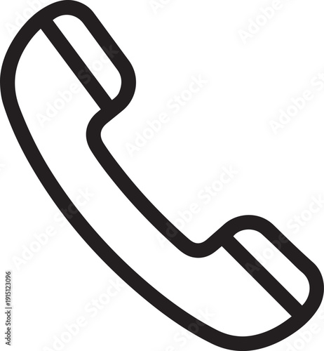 Modern Phone Handset Icon – Flat Minimal Vector Illustration for Call, Contact, Customer Support, Hotline, Telecommunication, Mobile App Interface and Web UI Design
