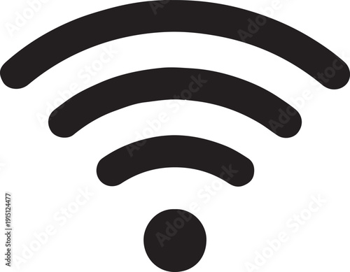 WiFi Symbol Icon Vector Illustration Isolated on White Background for Wireless Internet Connection, Network Signal and Digital Communication Concept