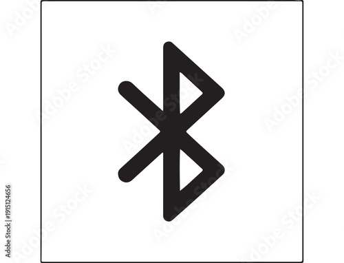 Bluetooth wireless connectivity icon isolated on white background, blue communication symbol, modern flat vector illustration for mobile app, web UI interface, data transfer and network technology 