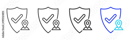 location seal Icon Set Collection Creative Outline Style for Business Audit Process with Multiple Thickness Variations Suitable for UI Branding Project