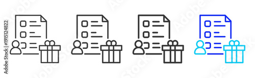 form reward Icon Set Collection Creative Outline Style for Business Audit Process with Multiple Thickness Variations Suitable for UI Branding Project